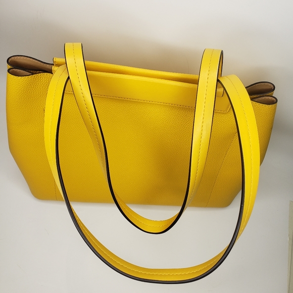 $298 Michael Kors Meredith East West Bonded Tote- Sunflower - Picture 4 of 9